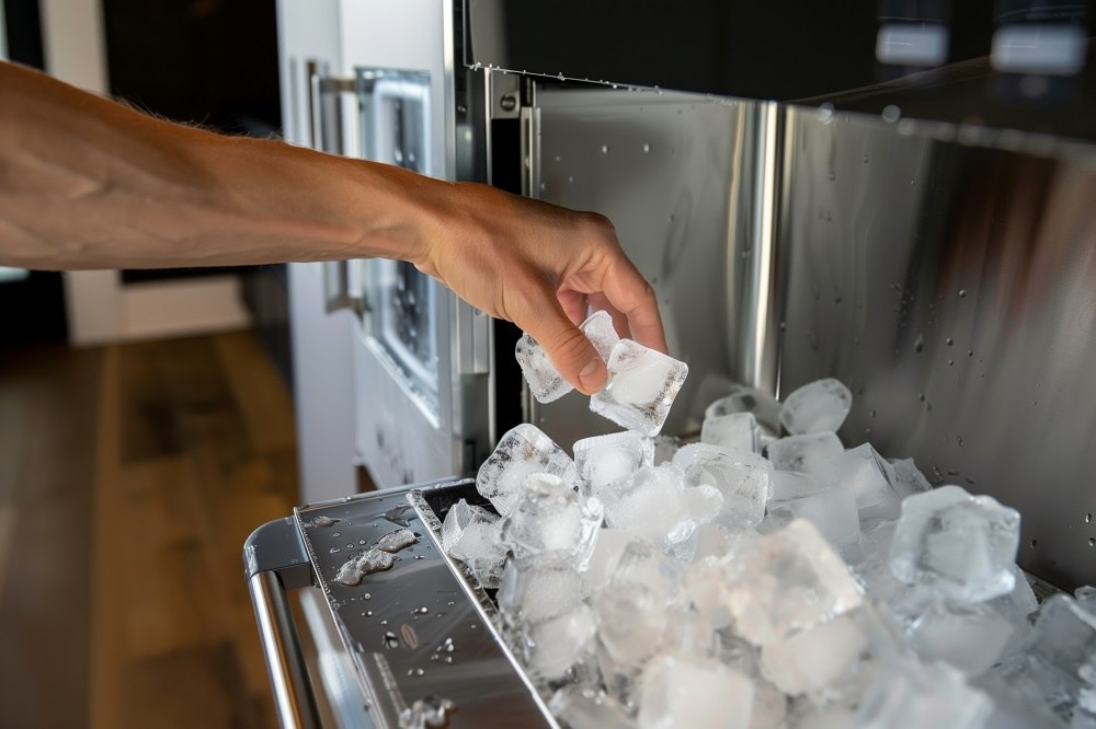 Produkcja kostek lodu w kompaktowej kostkarce gastronomicznej