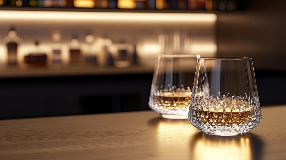 Szklanki do whisky kryształowe z dekoracyjnym szlifem – styl retro