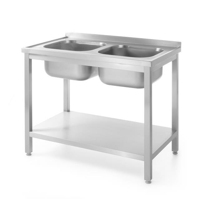 Stół gastronomiczny ze zlewem 2-komorowym Kitchen Line