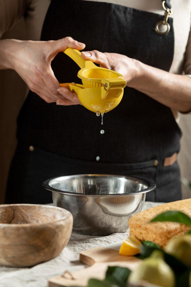 Ręczny wyciskacz do cytryn i limonek w barze gastronomicznym