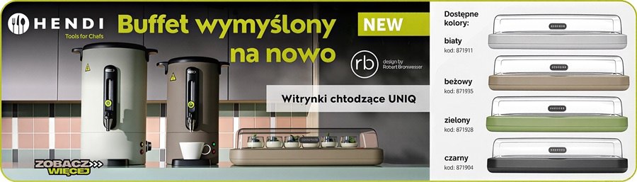 Bufet UNIQ nowe witrynki i warniki by Bronwasser