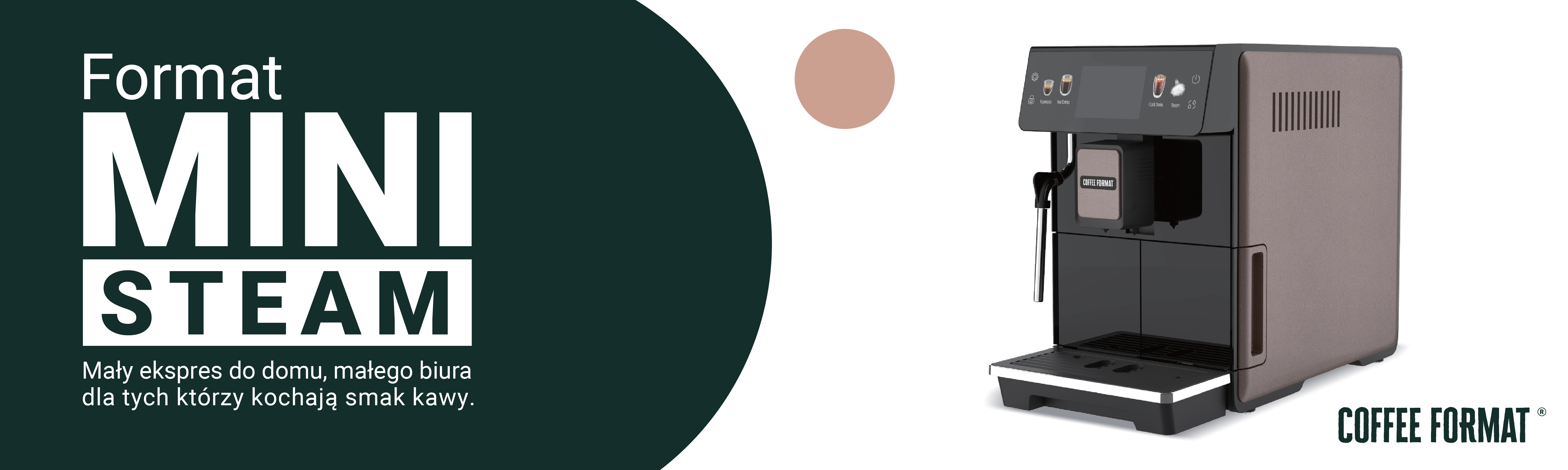 Coffee Format MINI STEAM BROWN z ceramicznym młynkiem