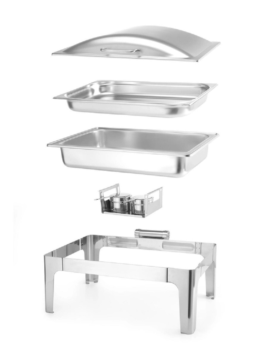 Podgrzewacz na pastę satynowany GN z pojemnikiem ze stali nierdzewnej