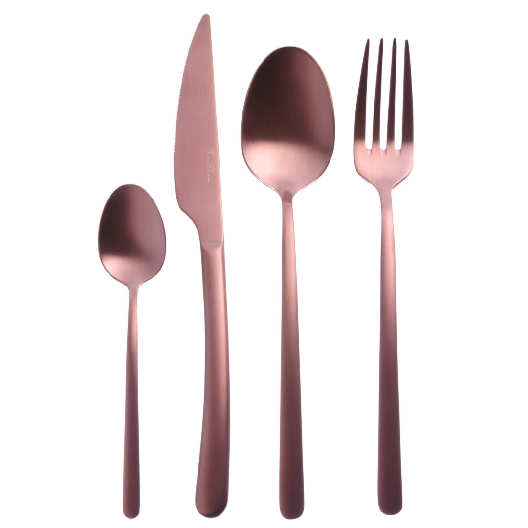 Sztućce miedziane matowe do zmywarki Amarone Bronze