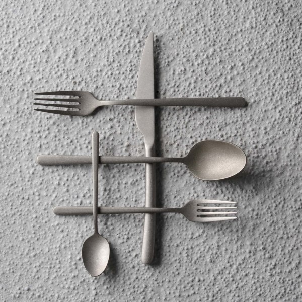 Sztućće matowe retro Amarone Vintage srebrne