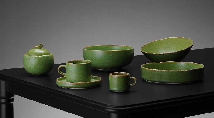 Zielona porcelana Fine Dine Edenic - artisan, porcelana artystyczna rystykalna