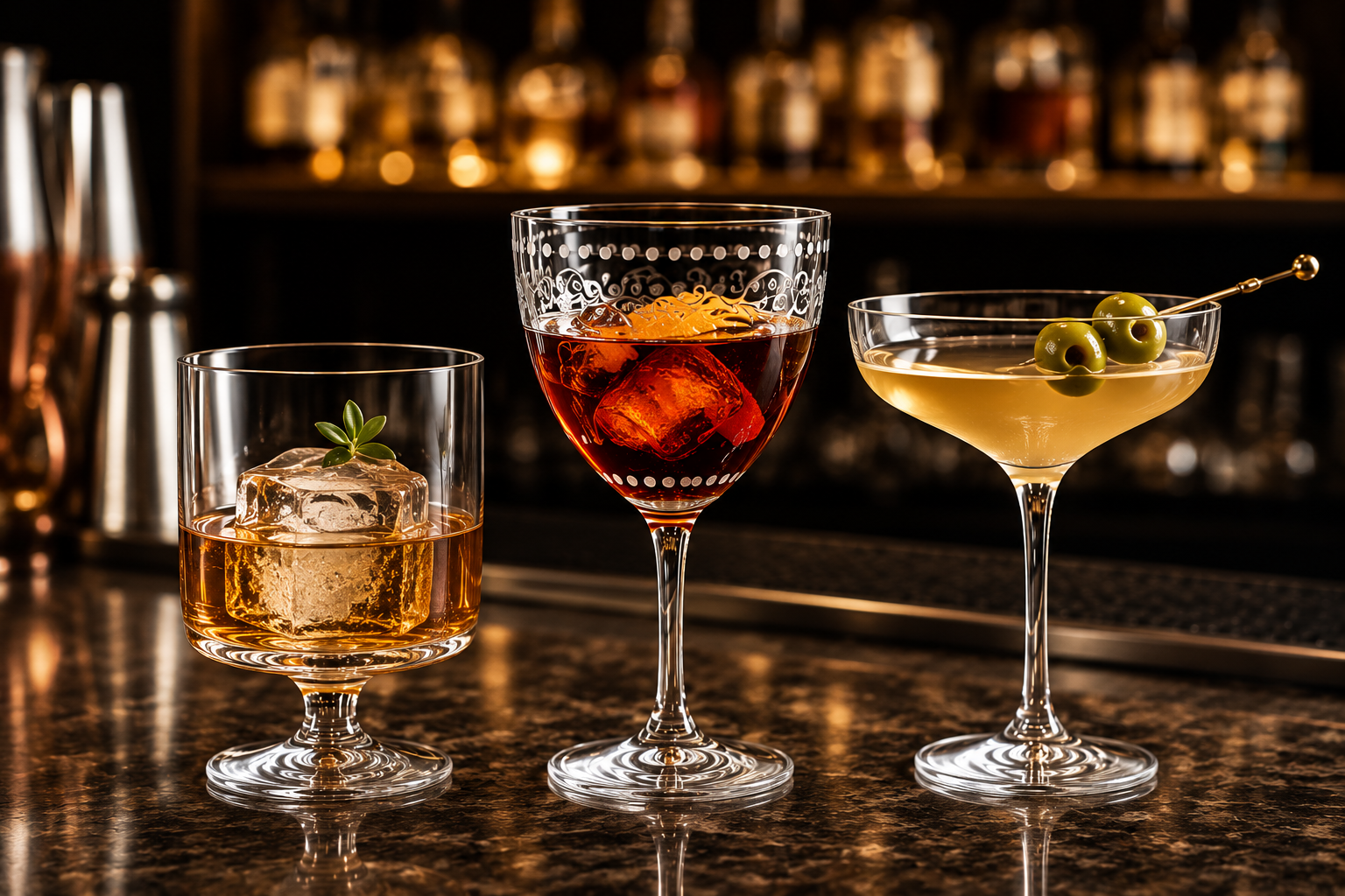 Kieliszki Rona Tribute, Classic Cocktails Vintage i Barroque do koktajli oraz cocktail baru premium