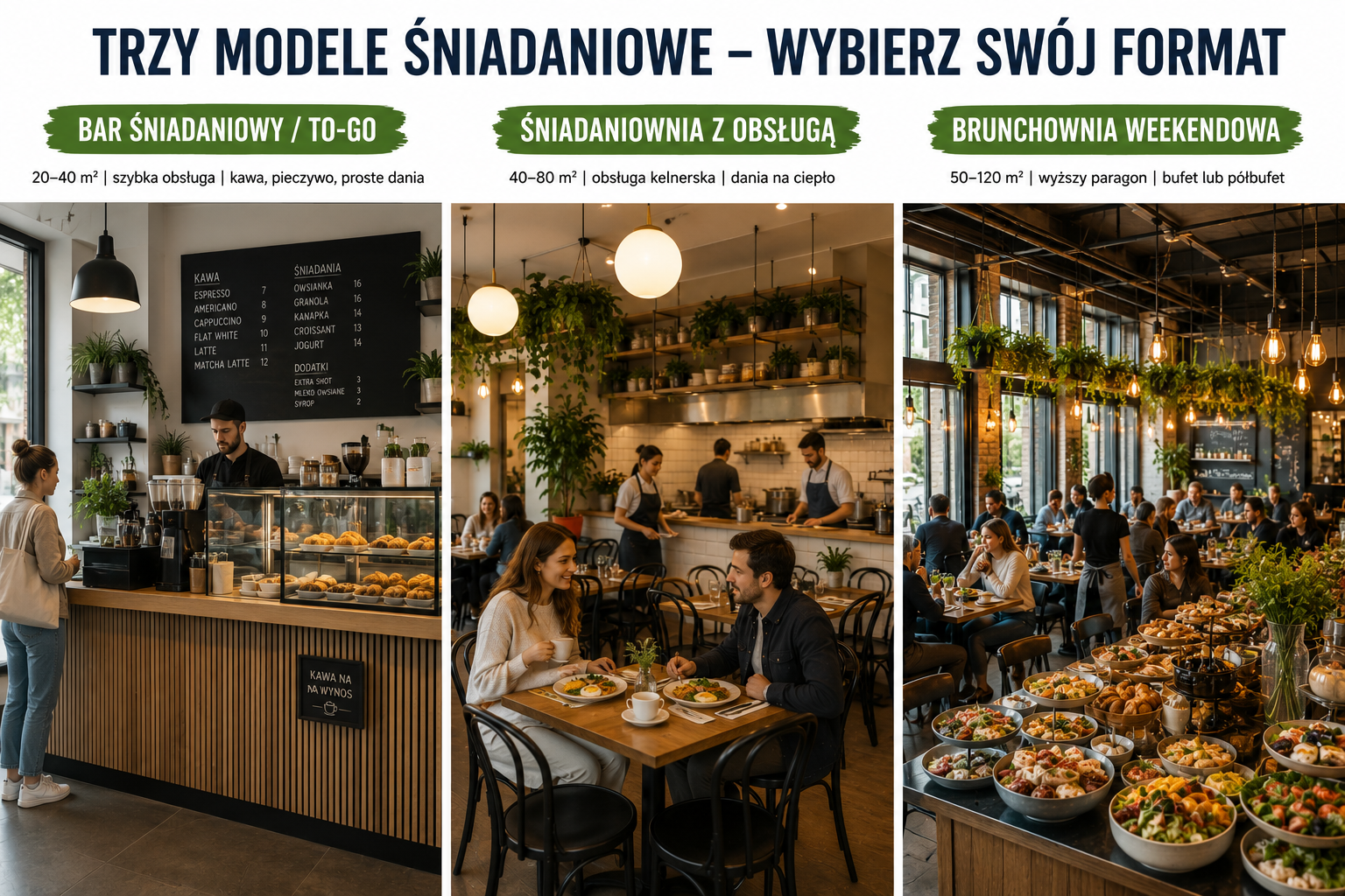 R&oacute;żne modele śniadaniowni i brunchowni &ndash; od baru kawowego po restaurację śniadaniową