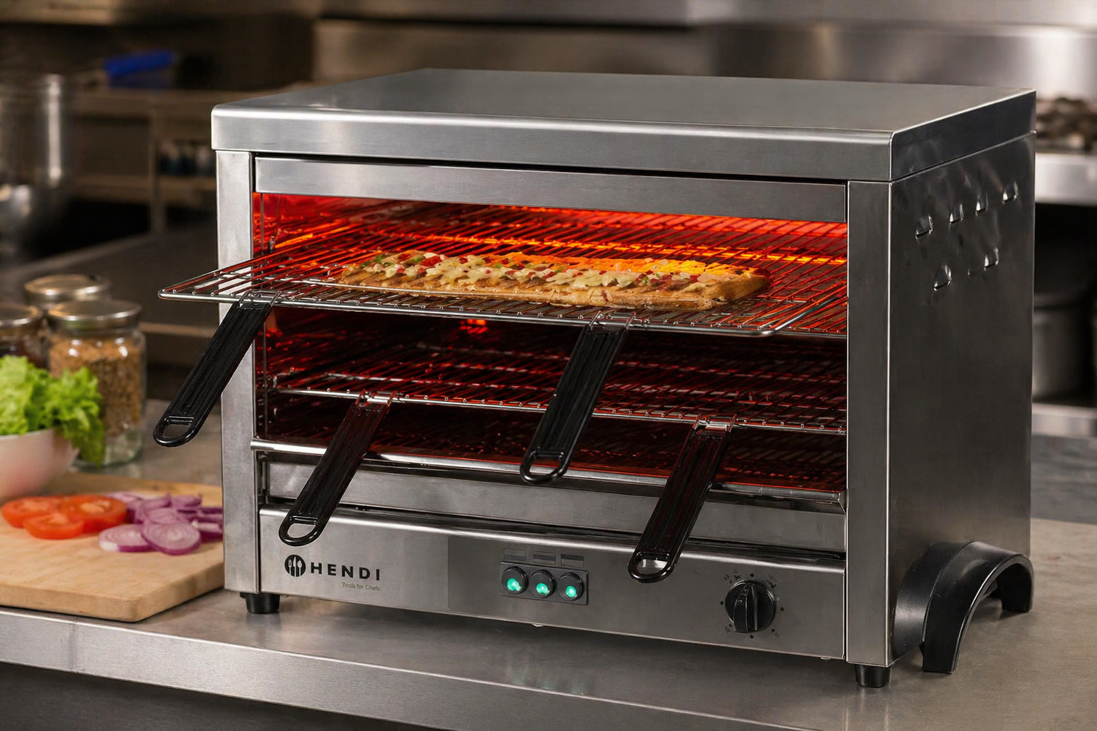 Opiekacz kwarcowy Hendi GN 1/1 4500W do zapiekania zapiekanek i kanapek na ciepło w gastronomii