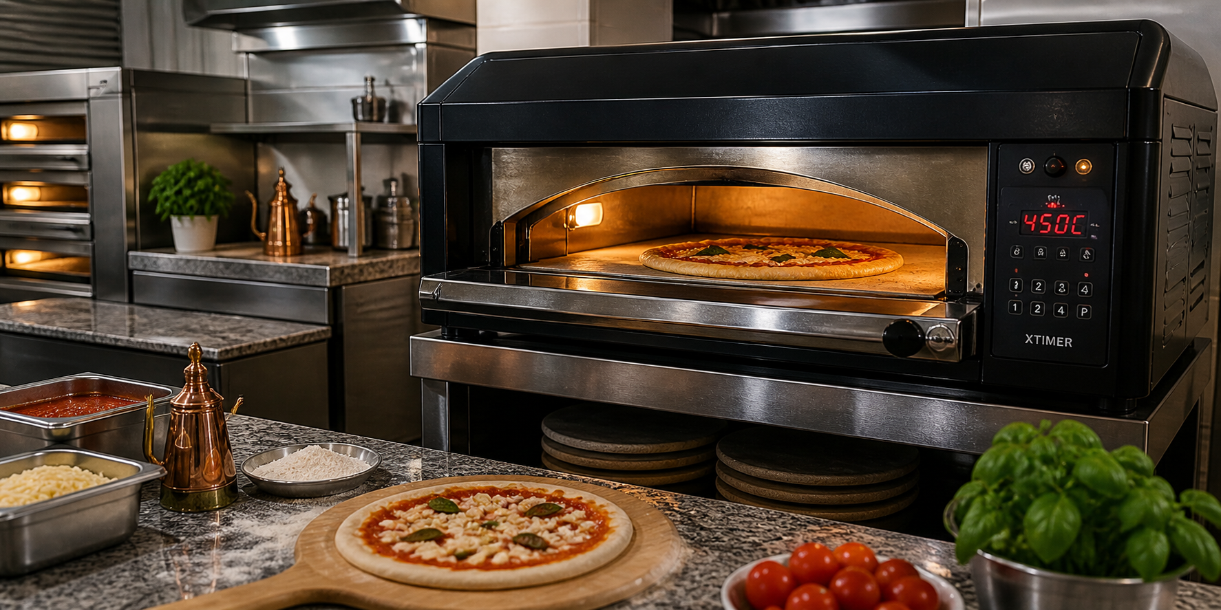 piec do pizzy gastronomiczny wysokotemperaturowy z kamienną płytą