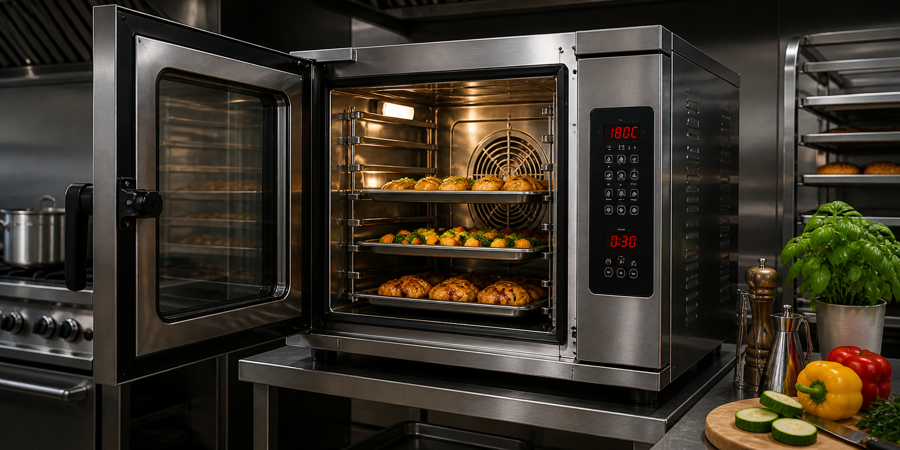 piec konwekcyjny gastronomiczny z termoobiegiem &ndash; pieczenie na kilku poziomach jednocześnie