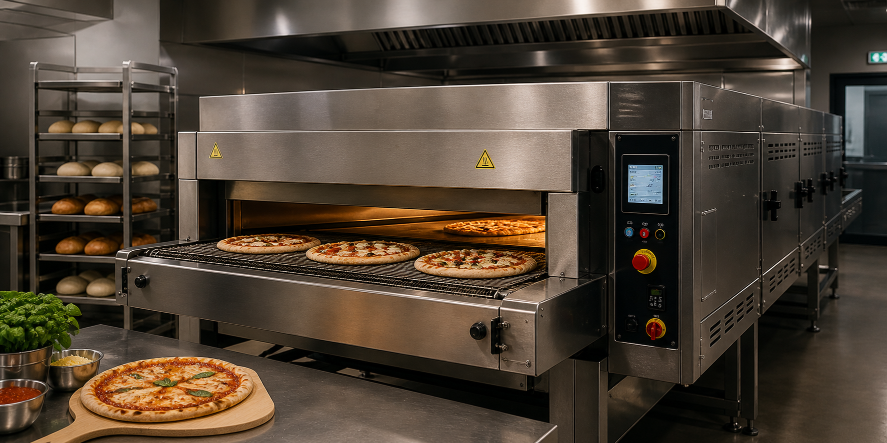 piec tunelowy gastronomiczny do produkcji seryjnej pizzy i pieczywa